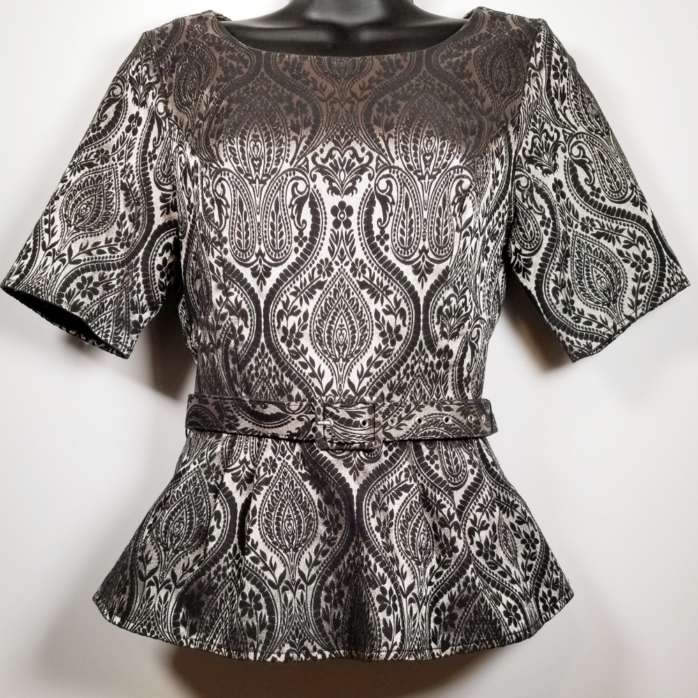 Shimmering Peplum Blouse, Size M